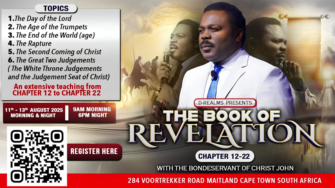 The Book of Revelation is well under way. Don't wait to secure your seat!
