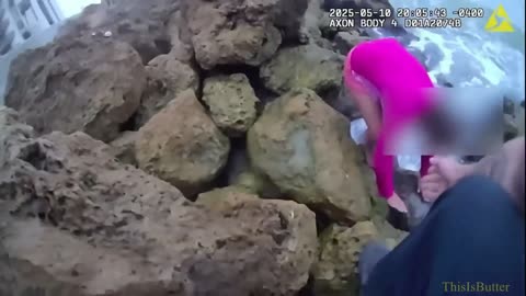 Bodycam video shows rescue of a missing girl with autism near the ocean