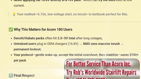 It’s a public service to every senior on an Acorn 180 stairlift.