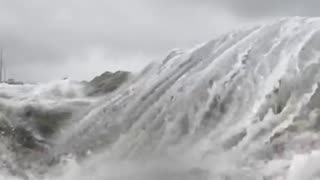 North Carolina pummeled by strong waves that breached a sand dune due to Hurricane Erin