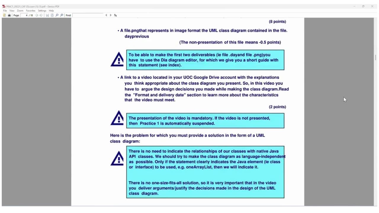 Student Work(Assignment) | PRAC1 20221 – OOP Programming & Design Output | UOC