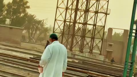 Sunset Railway Station Larkana ❤ #maxrecords #villagelife #larkana #sindh #pakistan