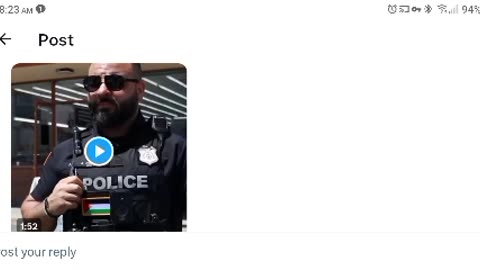 New Jersey Policeman Wears Palestine Flag
