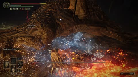 Elden Ring PC | Magma Wyrm boss fight in Gael Tunnel co-op w/1 summoned player on NG