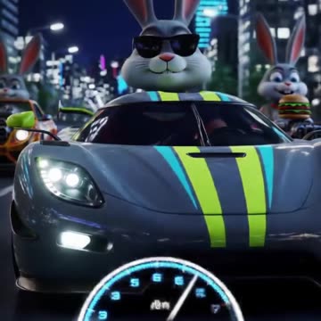 Rabbit in a Supercar Drag Race
