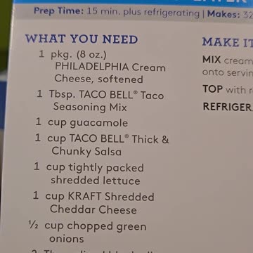 Recipe for Philadelphia 7 Layer Mexican Dip