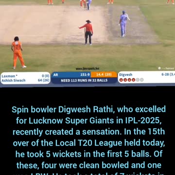 Sensational bowling.. 5 wickets in 5 balls