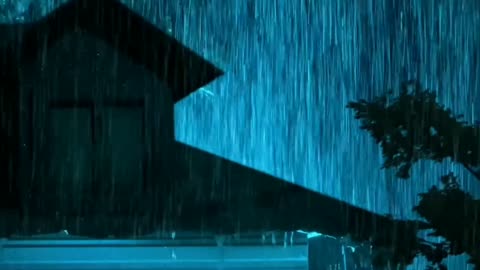 Thunderstorm at Night | Rain & Distant Thunder for Deep Sleep