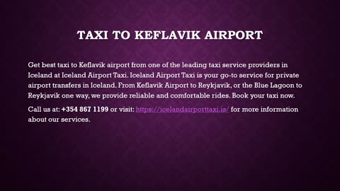 taxi to Keflavik airport