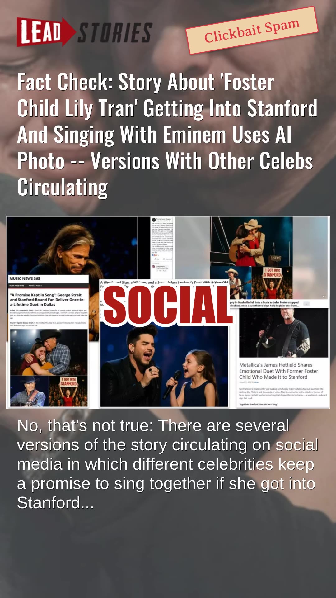 Fact Check: Foster Child Lily Tran Getting Into Stanford, Singing With Eminem Story Uses AI Photo