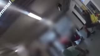 Footage of the Female Police Officer who was assaulted & had her nose broken in Manchester Airport
