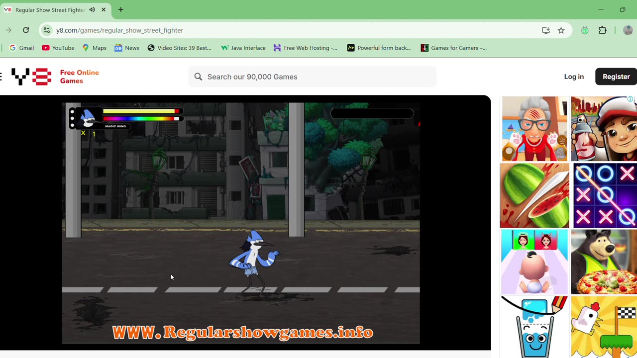 Regular Show Street Fighter - gameplay Flash Cartoon Network Beat em up Martial arts