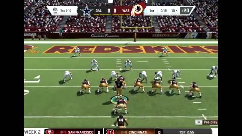 1965 WASHINGTON VS Madden 20 I Franchise WEEK 2 VS DALLAS