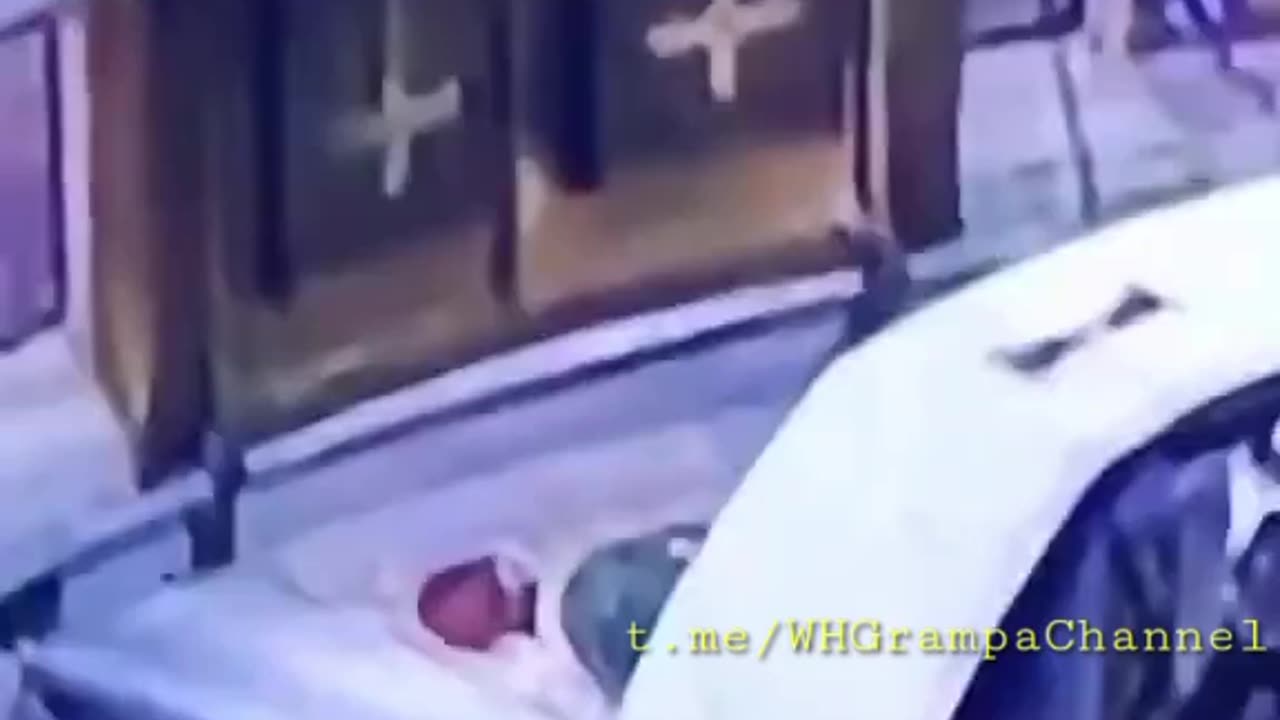 Pope and the upside down Crosses at his funeral