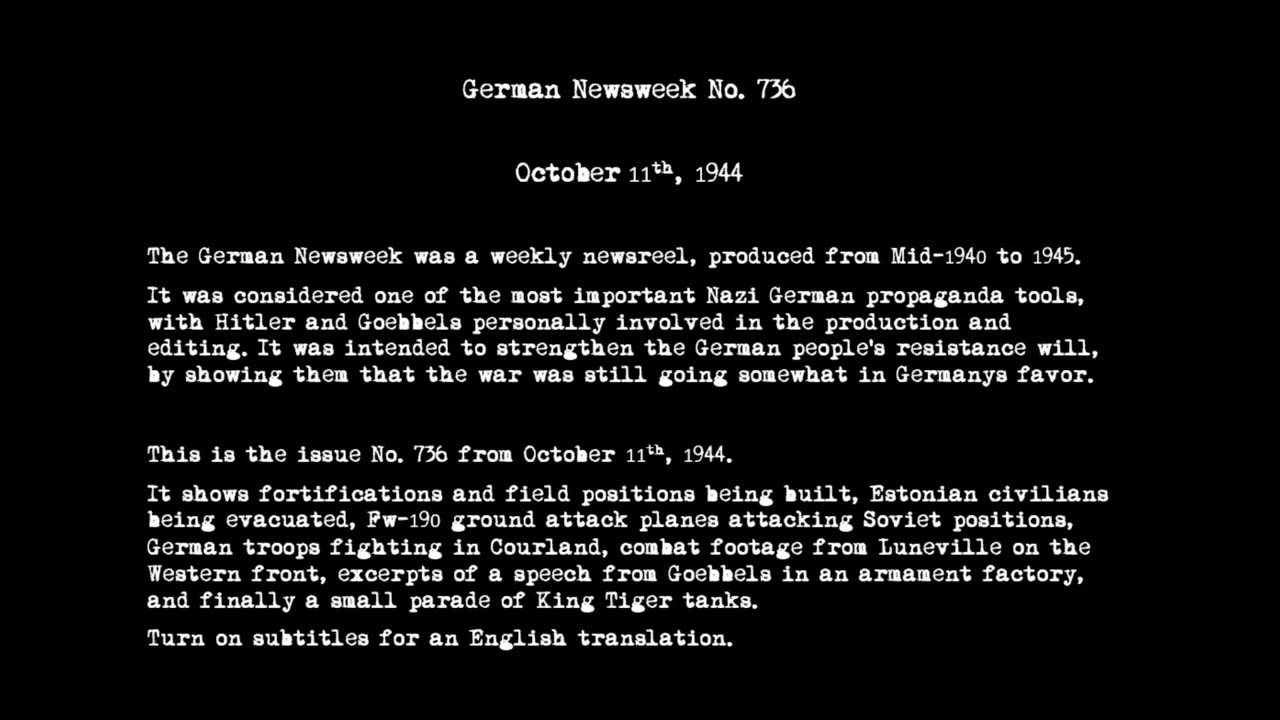 German Newsweek No. 736 - 11 October 1944