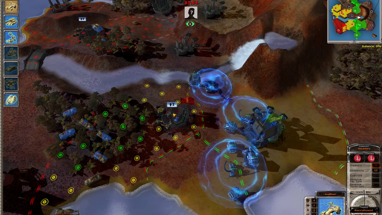 Massive Assault Network 2 (TBS): map Treasure Island, playing on Linux against human: Defeat