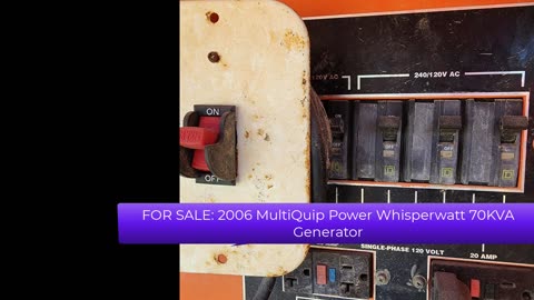 FOR SALE: 2006 MultiQuip Power Whisperwatt 70 KVA Diesel Powered AC Generator