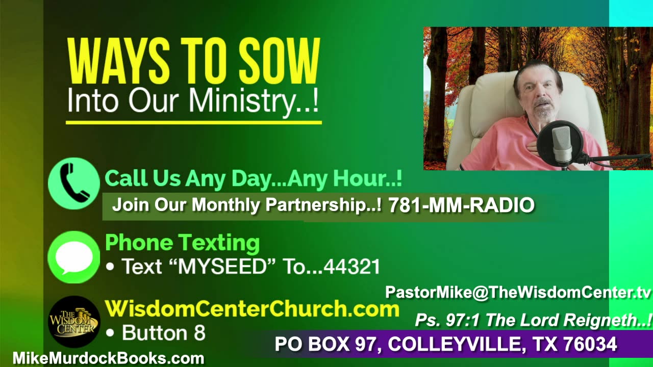 Mon. Sept. 15th - Life Notes With Mike Murdock...!!!