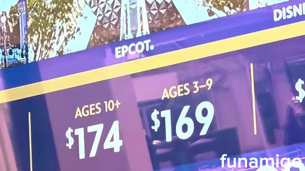 This is the price to get into each Disney Theme Park in Florida...