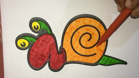 How to Colour a Snail with Marker Colours