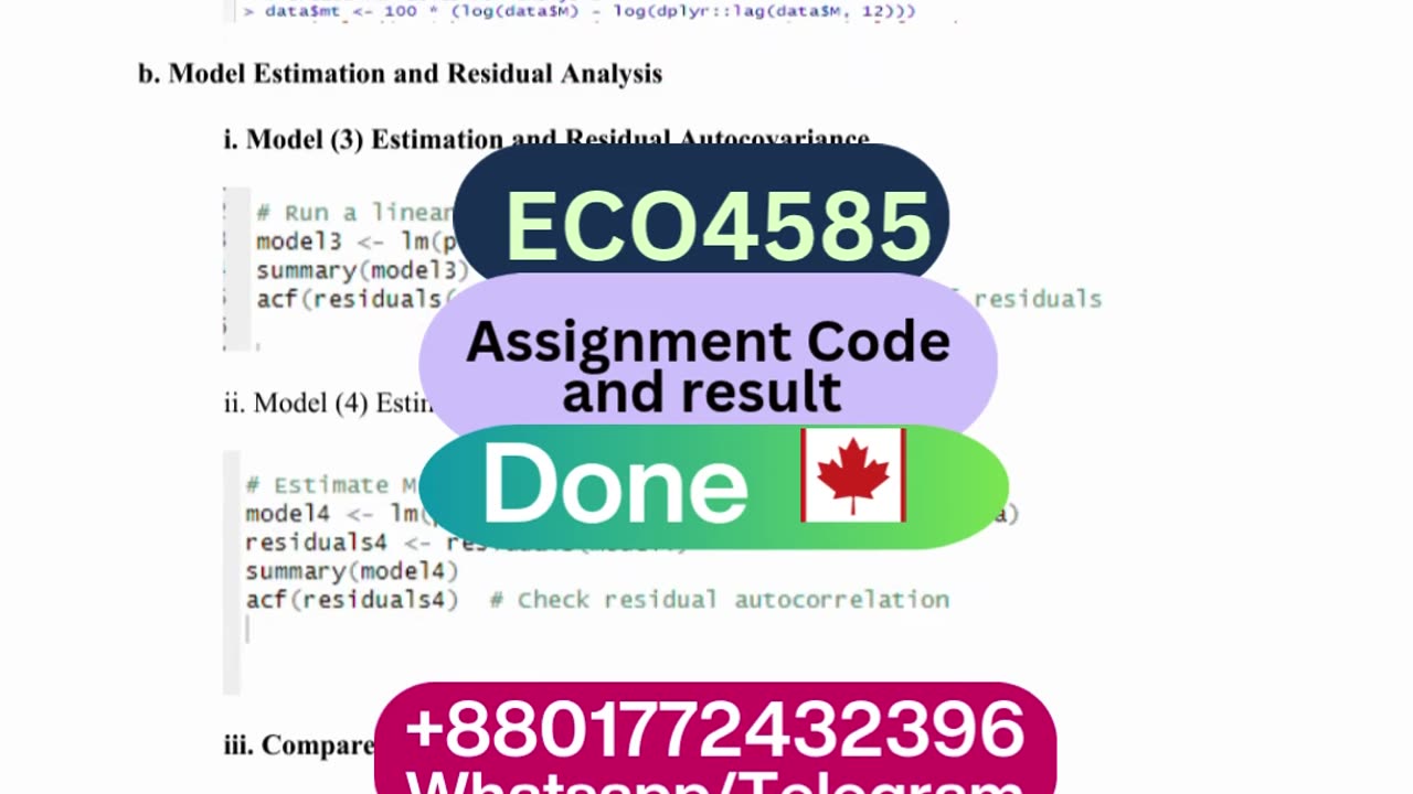 Student Work (Code & Result) | ECO4585 CPI Modeling & Regression | University of Ottawa