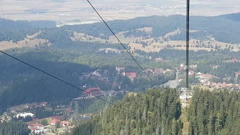 Riding the cable bus in the Carpathian Mountains