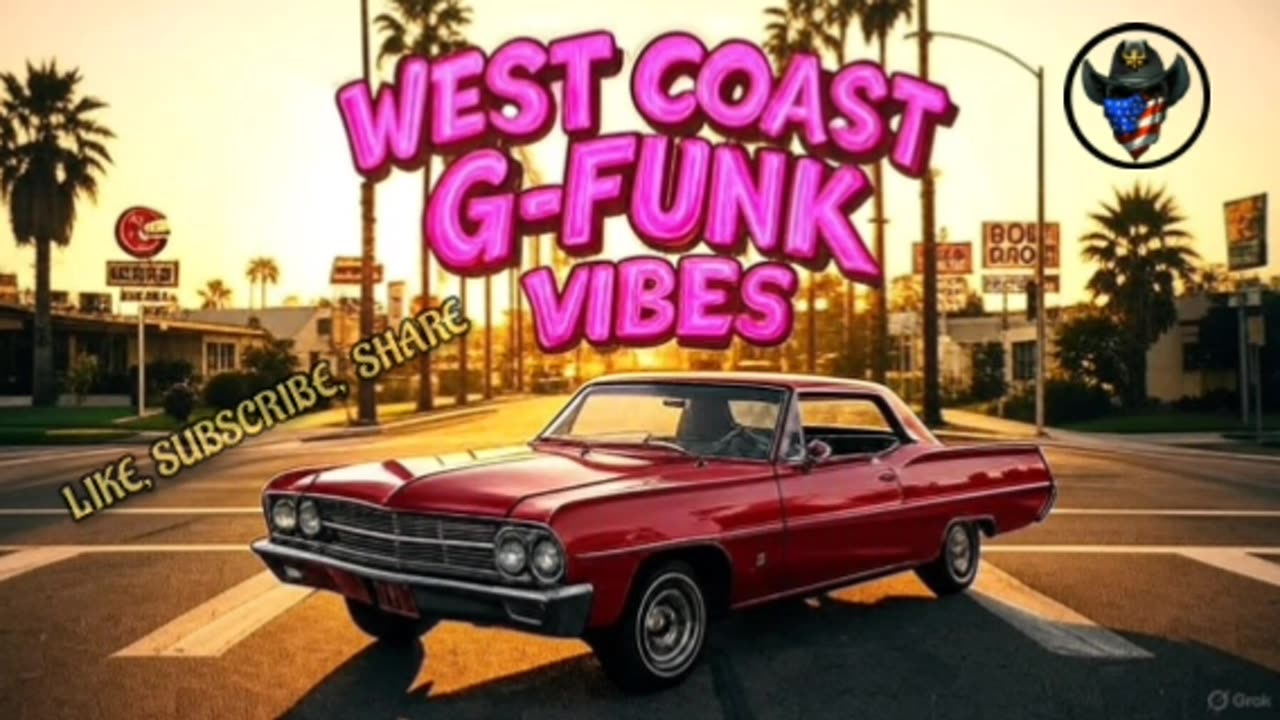 West Coast G Funk Vibes – Cruisin’ Past Neon Signs & Sunset Streets