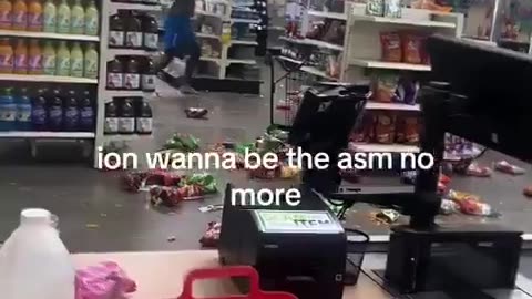 Typical negro destroying Dollar General
