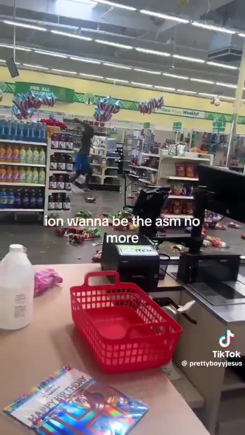 Typical negro destroying Dollar General