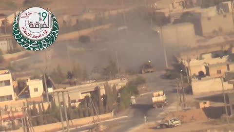 Syrian War in S. Aleppo, HJ-8 vs T-55 hit (Liwa Amjad Islam) 2013.08.26