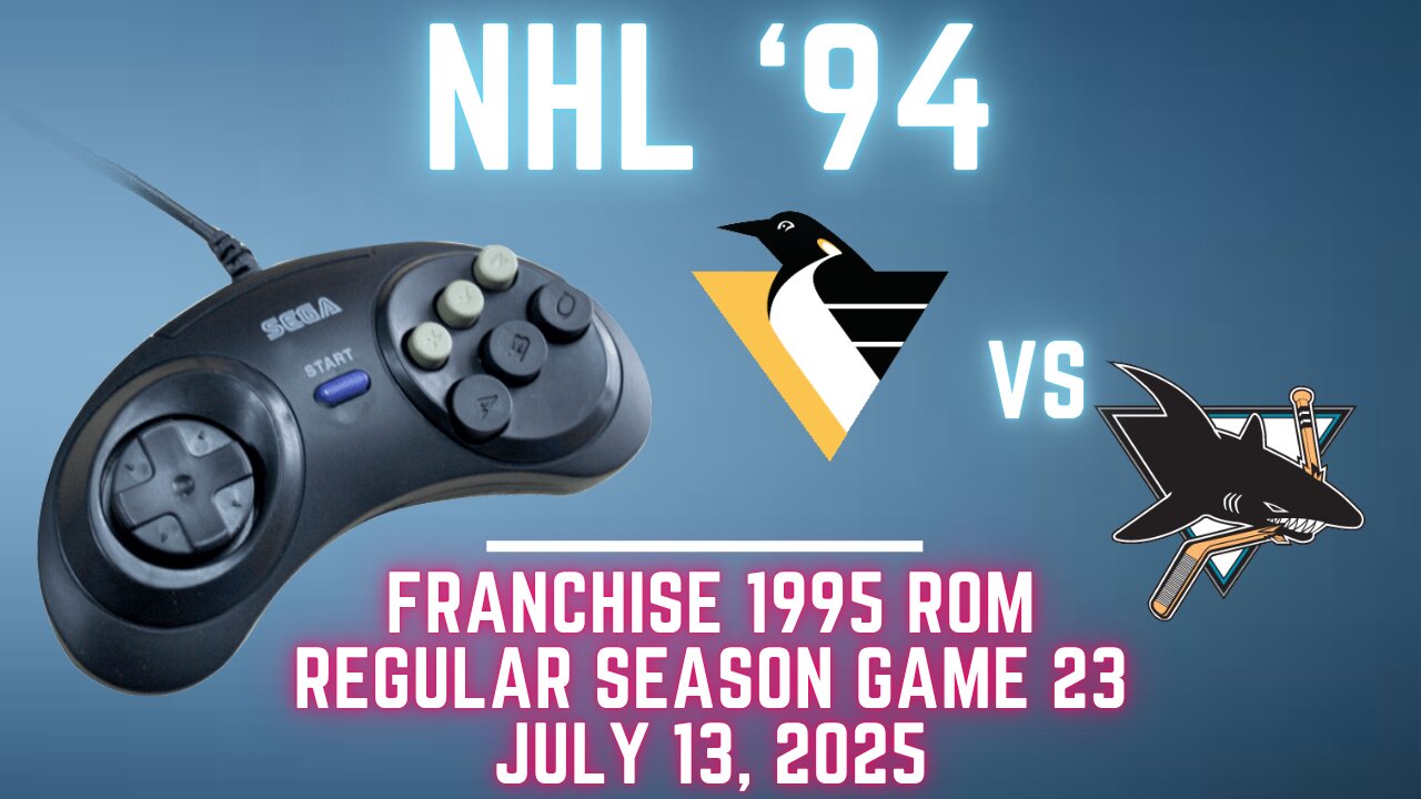 NHL 94 Franchise League (1995) - Sharks (Len) at Penguins (Chris O) {Genesis} Game 23 (OT!)