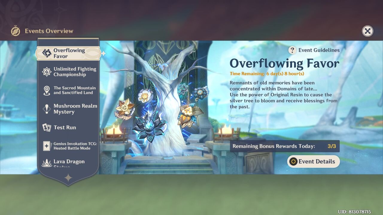 Overflowing Favor Event - Genshin Impact - Version 5.5