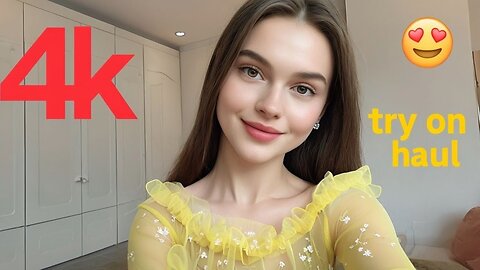 4k fishnet yellow transparent try on haul | see through/transparent | bikini try on & lingerie haul