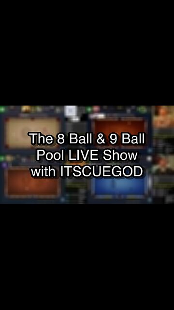 The 8 Ball & 9 Ball Pool LIVE Show with ITSCUEGOD