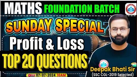 MATH CLASS, SUNDAY SPECIAL, PROFIT & LOSS #8