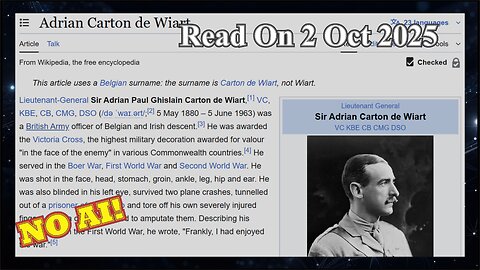Adrian Carton de Wiart - 2 October 2025