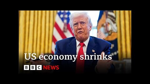 US economy shrinks as companies race to get ahead of Trump tariffs | BBC News