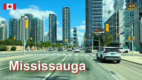 MISSISSAUGA Ontario Canada - Driving in Mississauga Downtown and Major Streets 4K