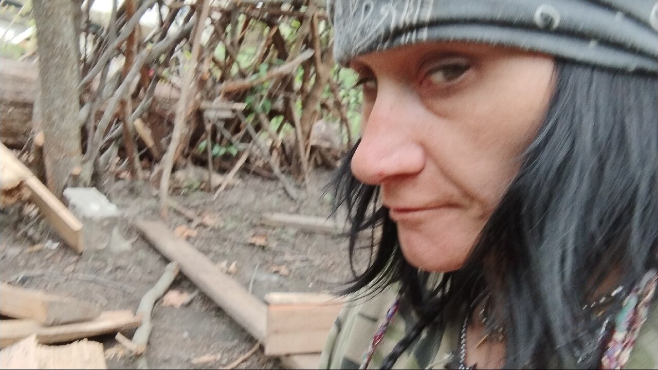 Hanging out in my fort splitting and building solid.oak.floor while thinking of....