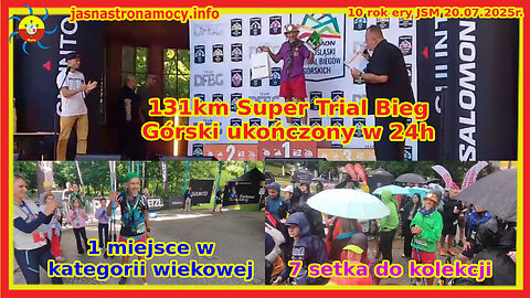 131km Super Trail Bieg Górski ukończony w 24h 1 miejsce w kategorii wiekowej 7 setka do kolekcji