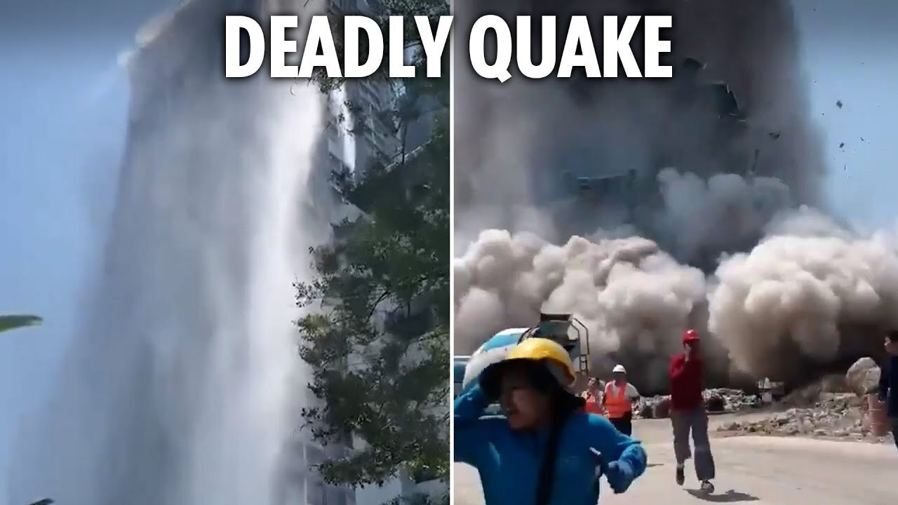 Building COLLAPSES as thousands feared dead in huge Thailand earthquake