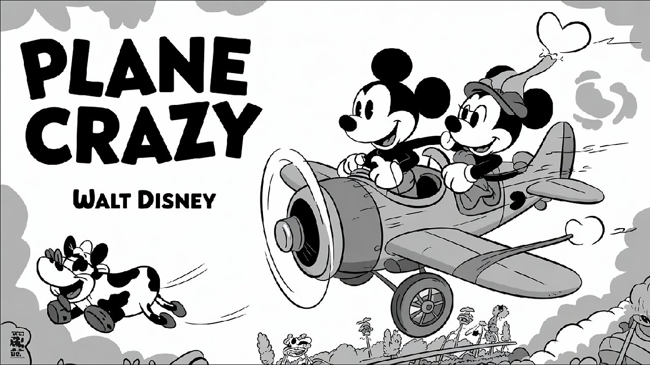 PLANE CRAZY (1928) Walt Disney | Animation | Short | B&W | Free Movie