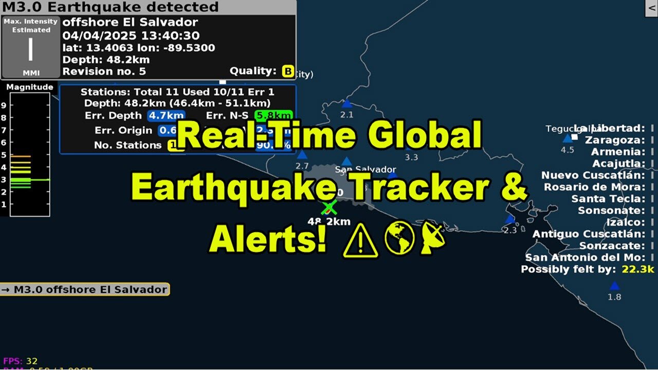 🌍 LIVE: Real-Time Global Earthquake Tracker & Alerts! ⚠️🌎📡