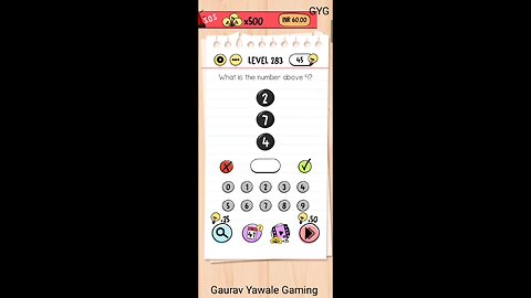 what is the number about 4? Brain test level 283 !