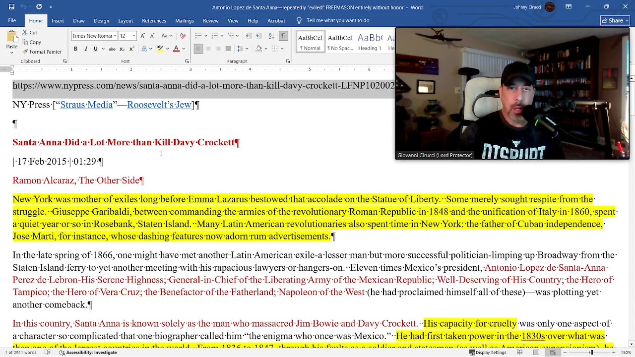 “Santa Anna Did A Lot More Than Kill Davy Crocket”