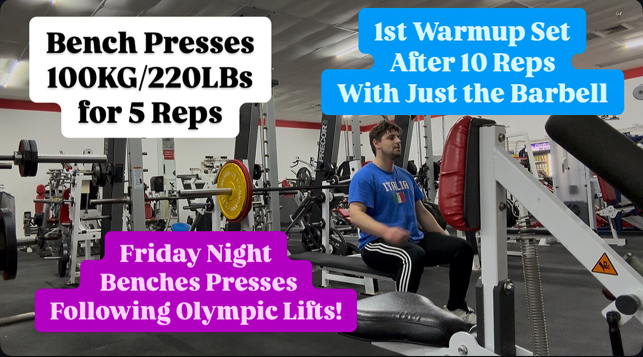Bench Presses 100KG/220LBs for 5 Reps