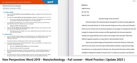 New Perspectives Word 2019 | Module 2: SAM Project 1b | Nanotechnology