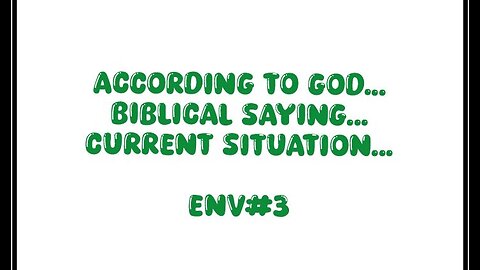 ENV#3... Pursue holiness. WEF 666. WEF is hypocrite. War against farmers.