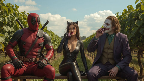 Supervillains enjoying grapes 🍇 - #marvel #dc #catwoman #thanos #deadpool #avengers #joker #hulk