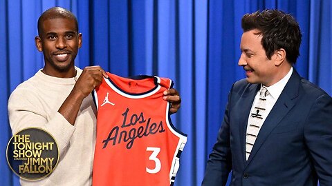 Chris Paul Crashes Jimmy's Monologue to Talk Good Eat'n, Gets Surprised with L.A. Clippers Jersey